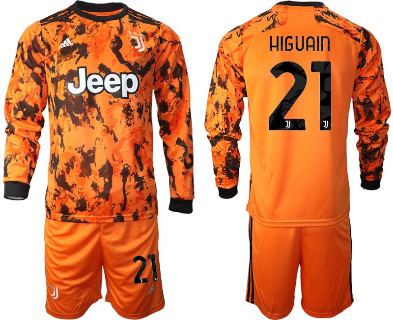 Men 2020-2021 club Juventus away long sleeves #21 orange Soccer Jerseys